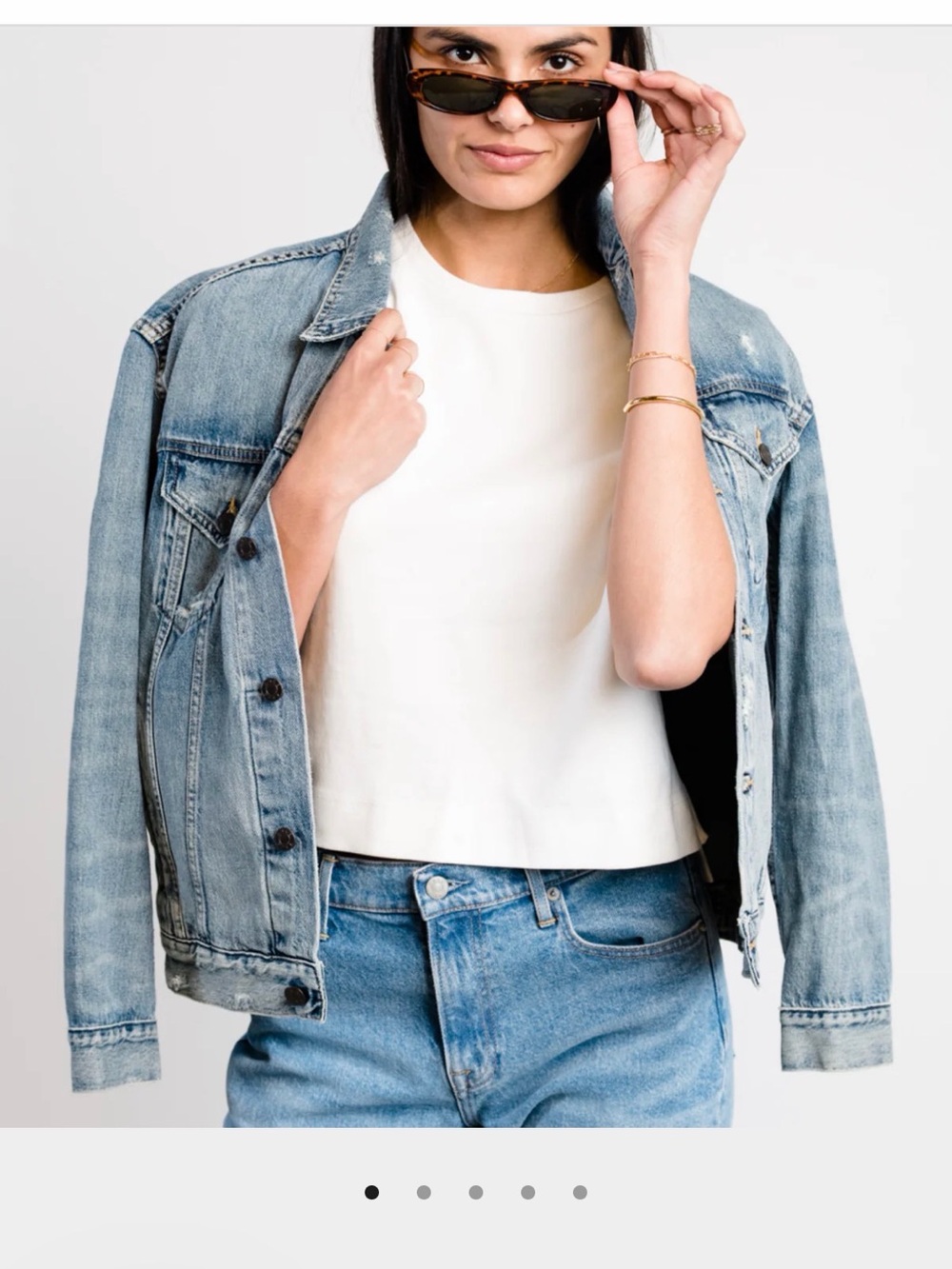 Able Light Wash Distressed Denim Jacket - Light Blue